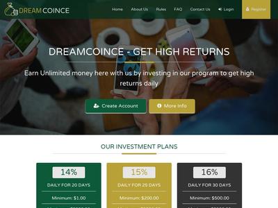 [PROBLEMS]dreamcoince.com - Min 1$ RCB 50% P.M. ,PY ,ADV Dreamcoince.com